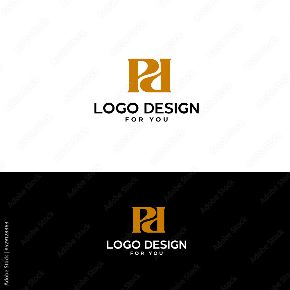 p and d letter logo design minimal and modern logotype vector template