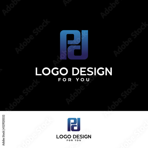 p and d letter logo design minimal and modern logotype vector template