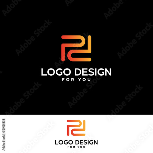 p and d letter logo design minimal and modern logotype vector template