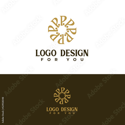 P letter ornament logo design vector template