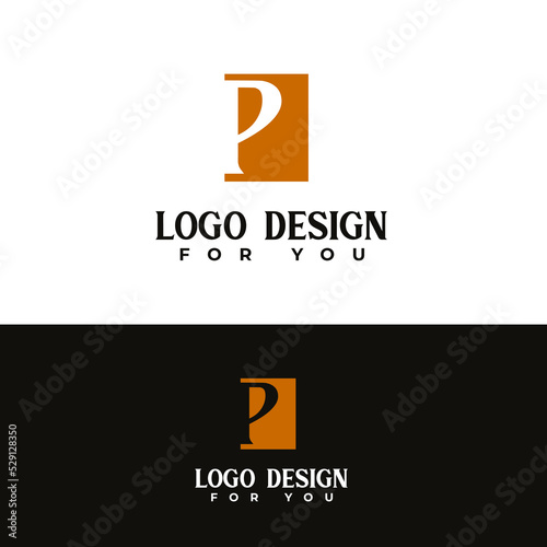 P letter logo design minimal and modern logotype vector template