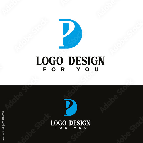 p and d letter logo design minimal and modern logotype vector template