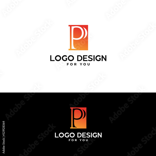 P letter logo design minimal and modern logotype vector template