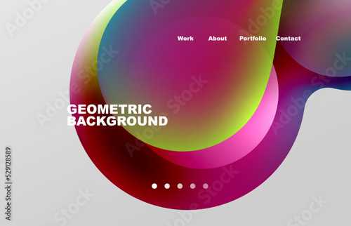 Abstract liquid background for your landing page design. Web page for website or mobile app wallpaper