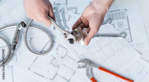 Konstfotografi Plumbing project in house