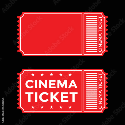 cinema ticket set, vector illustration 