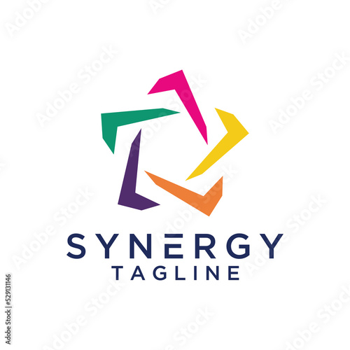 Synergy logo vector design illustration