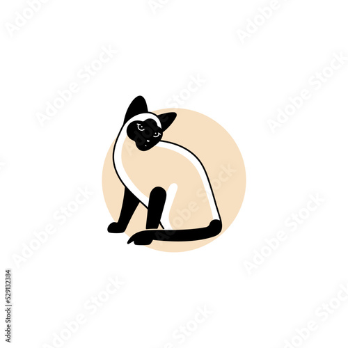 Thai cat logo. Home pet veterinary clinic store Logotype concept icon