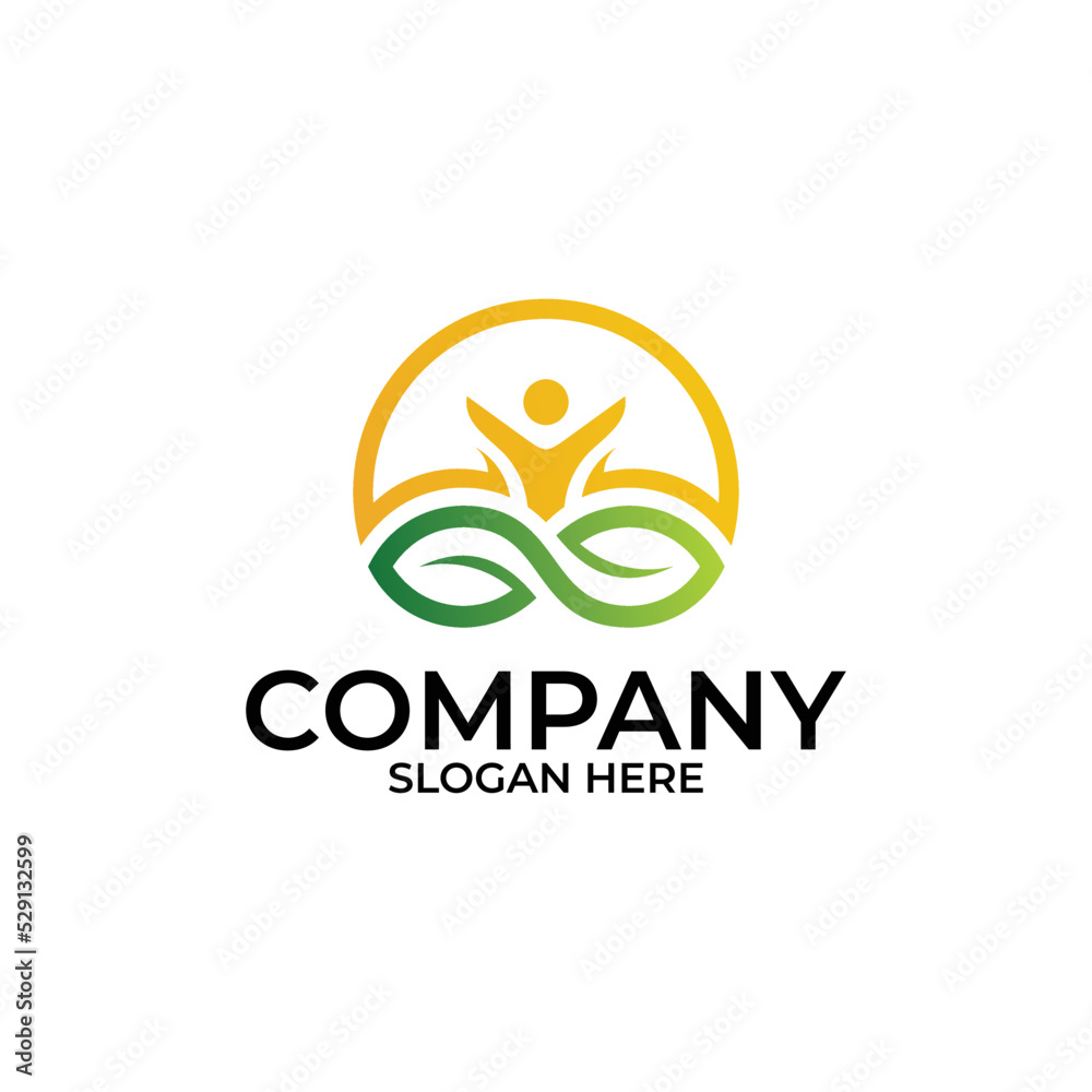 nature leaf logo concept, nature people logo template nature leaf logo concept, nature people logo template