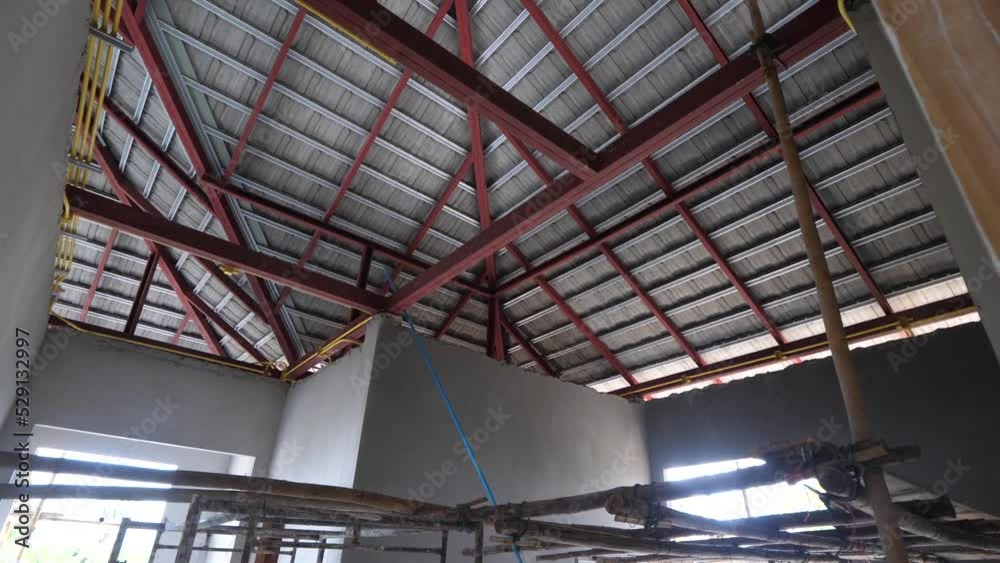 Factory Roof Structure, Pipeline, Nobody Factory Roof Structure, Pipeline, Nobody