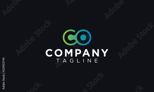 Abstract initial letters c and o connected logo