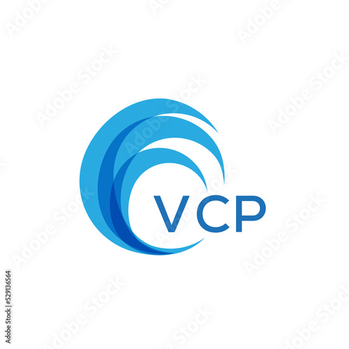 VCP letter logo. VCP blue image on white background. VCP Monogram logo design for entrepreneur and business. VCP best icon.
 photo