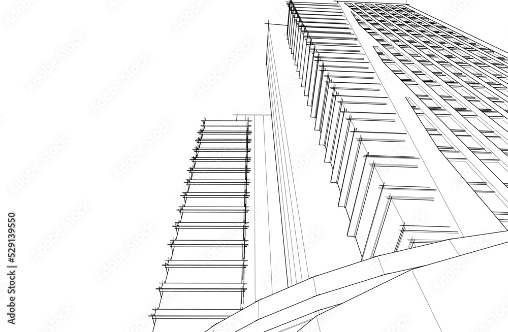 Modern architecture vector 3d illustration Modern architecture vector 3d illustration