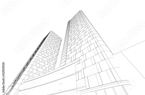 Modern architecture vector 3d illustration