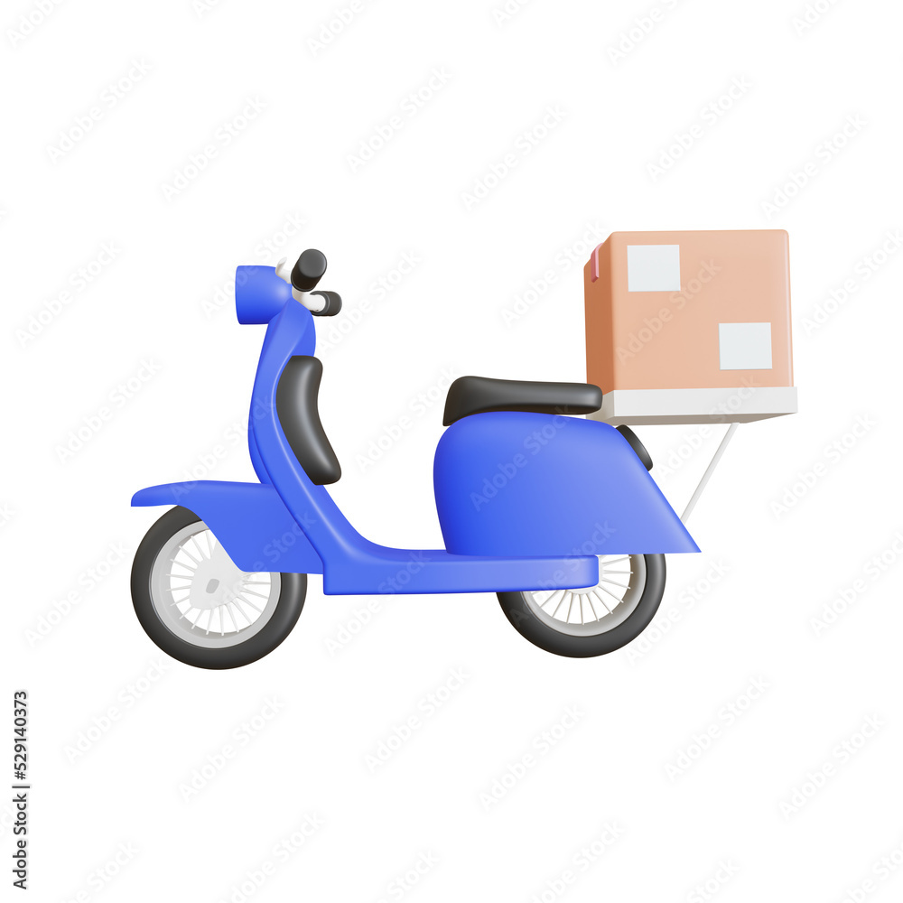 Obraz premium Scooter and delivery packages