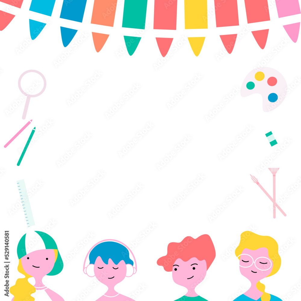 Back to school background for school advertisement banner, flat vector illustration. Back to school background for school advertisement banner, flat vector illustration.