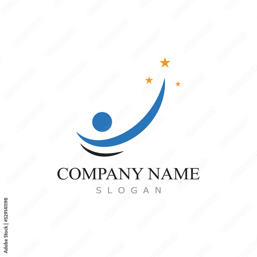 Fototapeta premium star people logo design with vector illustration template