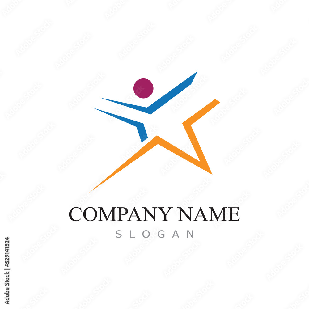 star people logo design with vector illustration template