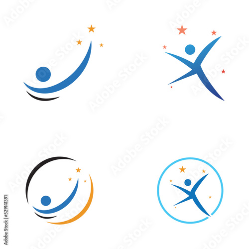 star people logo design with vector illustration template