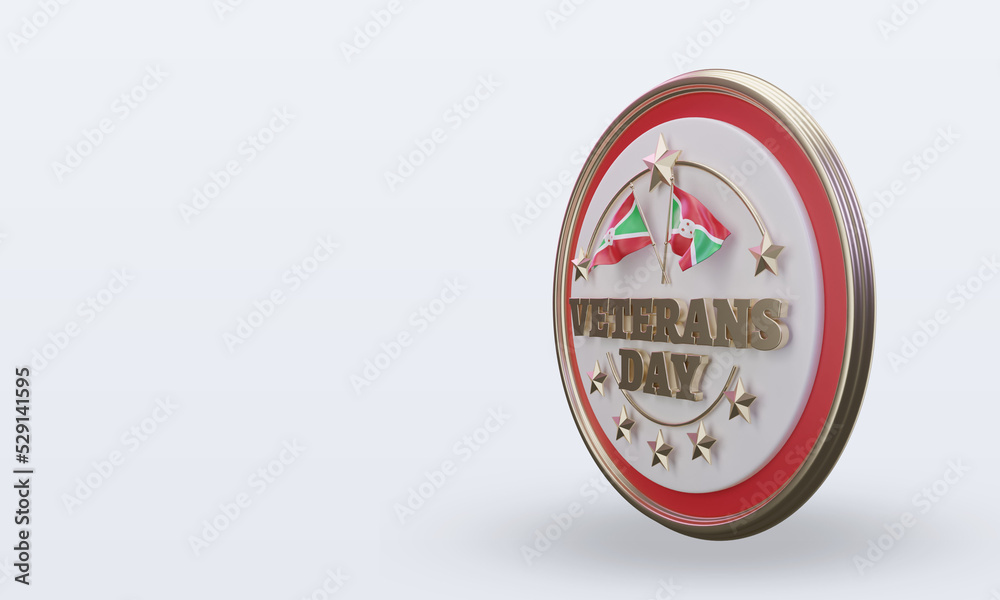 3d Veterans day Burundi rendering right view 3d Veterans day Burundi rendering right view