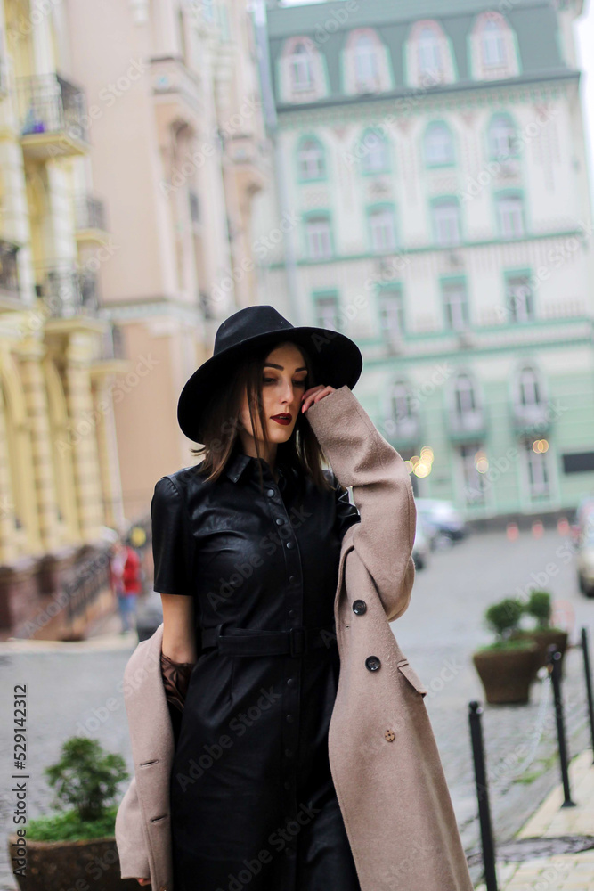 Obraz premium very beautiful girl in the city