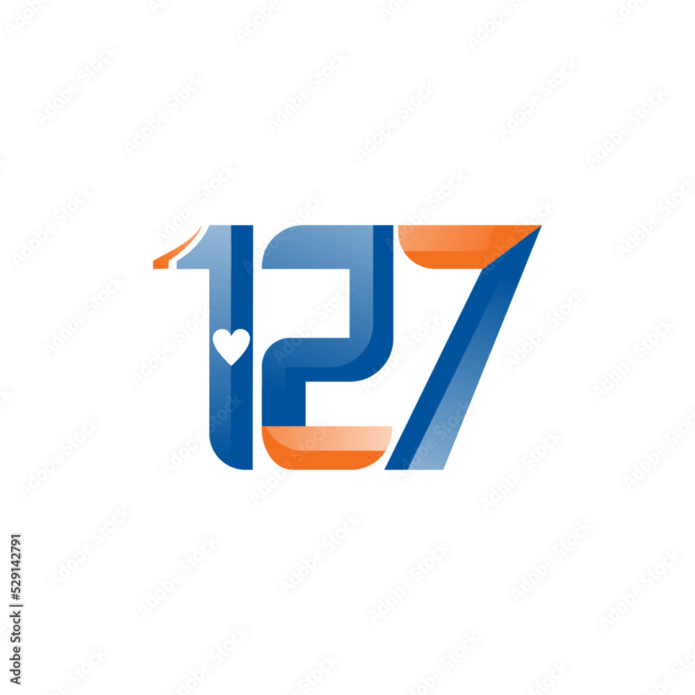 logo in the form of the number one hundred and twenty seven logo in the form of the number one hundred and twenty seven