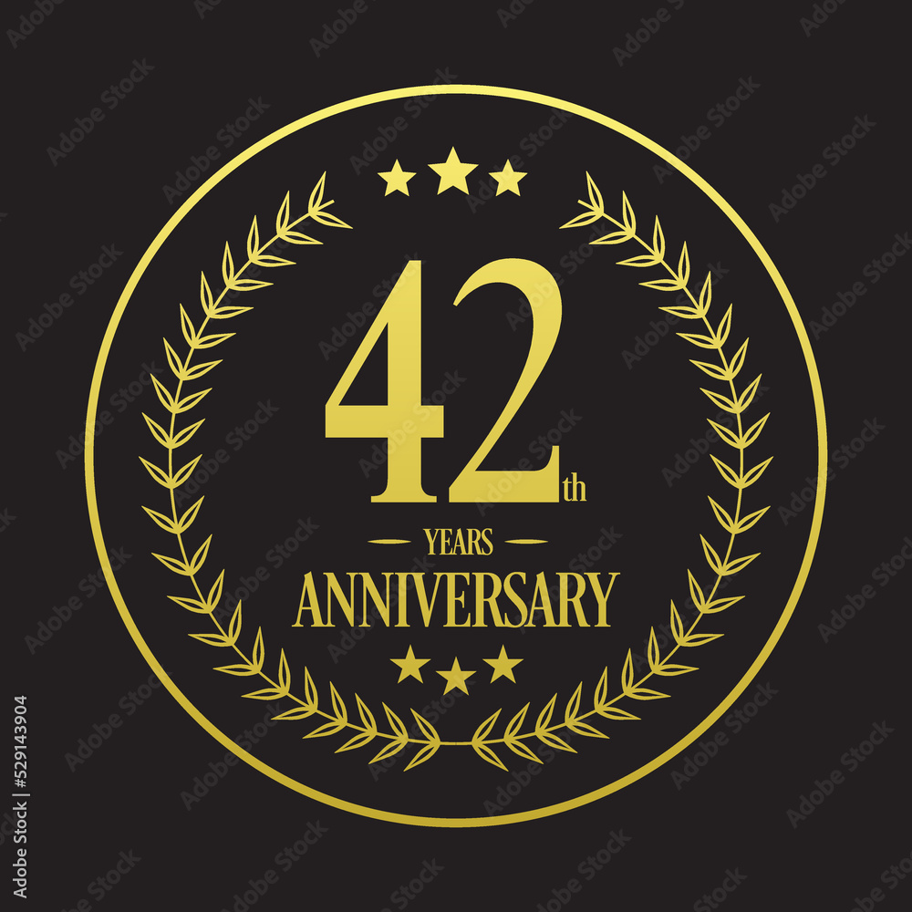 Luxury 42nd years anniversary vector icon, logo. Graphic design element Luxury 42nd years anniversary vector icon, logo. Graphic design element
