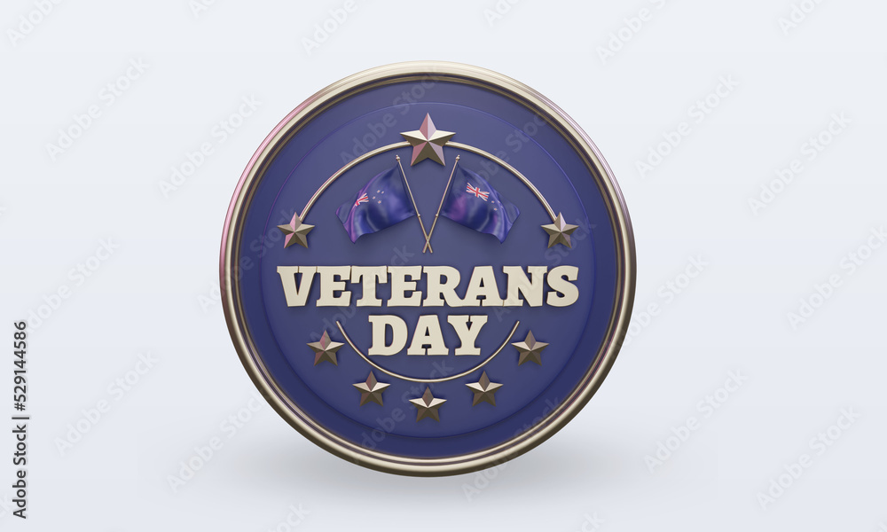 3d Veterans day New Zealand rendering front view 3d Veterans day New Zealand rendering front view