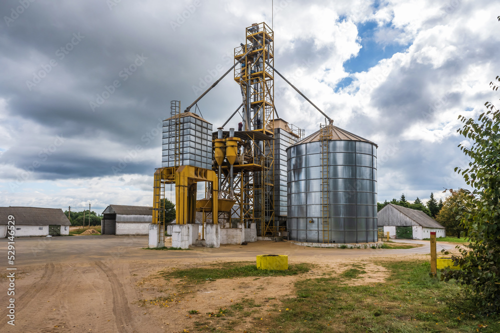 agro silos granary elevator with seeds cleaning line on agro-processing manufacturing plant for processing drying cleaning and storage of agricultural products agro silos granary elevator with seeds cleaning line on agro-processing manufacturing plant for processing drying cleaning and storage of agricultural products