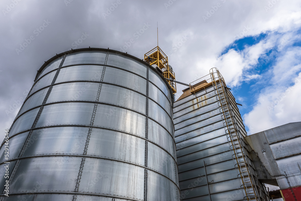 agro silos granary elevator with seeds cleaning line on agro-processing manufacturing plant for processing drying cleaning and storage of agricultural products agro silos granary elevator with seeds cleaning line on agro-processing manufacturing plant for processing drying cleaning and storage of agricultural products