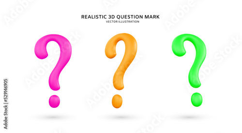 Realistic 3d question mark vector illustration
