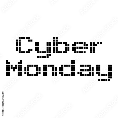 Cartel de venta con texto Cyber Monday con fuente de juegos de arcade de estilo retro aislada