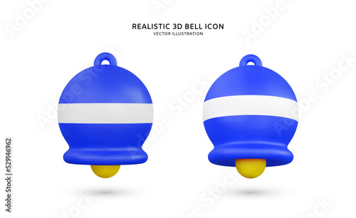 Realistic 3d bell vector illustration