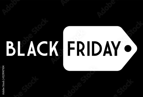 Cartel de venta con texto Black Friday con etiqueta de venta en fondo negro