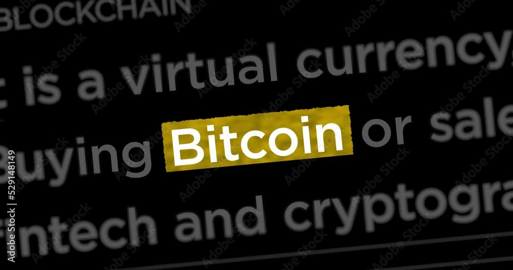 News titles across international web media with Bitcoin cryptocurrency and blockchain search. Abstract concept of internet headline information on dynamic displays animation. News titles across international web media with Bitcoin cryptocurrency and blockchain search. Abstract concept of internet headline information on dynamic displays animation.