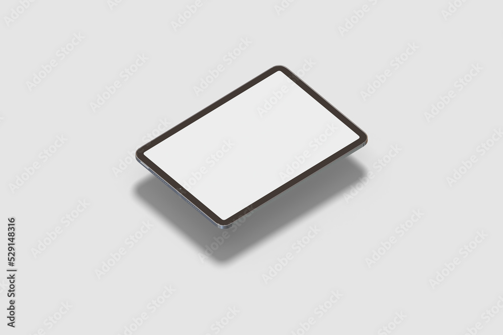Floating landscape tablet mockup