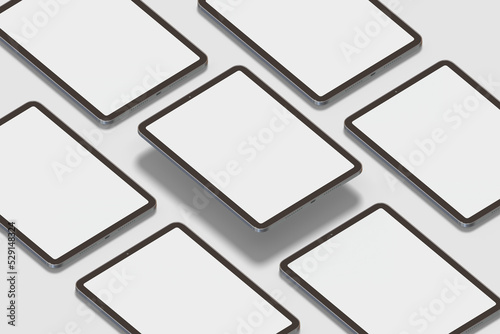 Portrait tablet mockup with blank screen