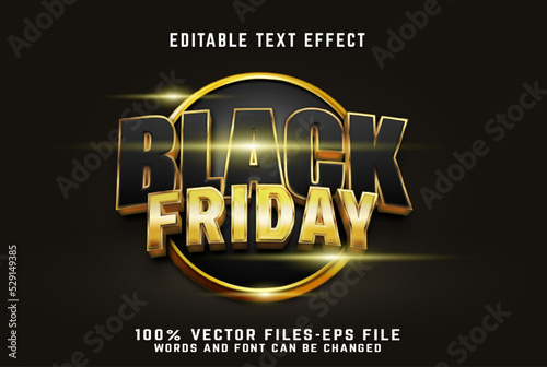 Black Friday 3d editable text effect premium vectors