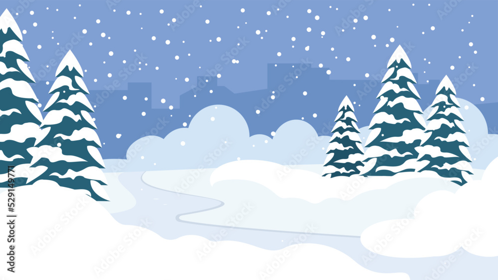 forest in winter in snow forest in winter in snow