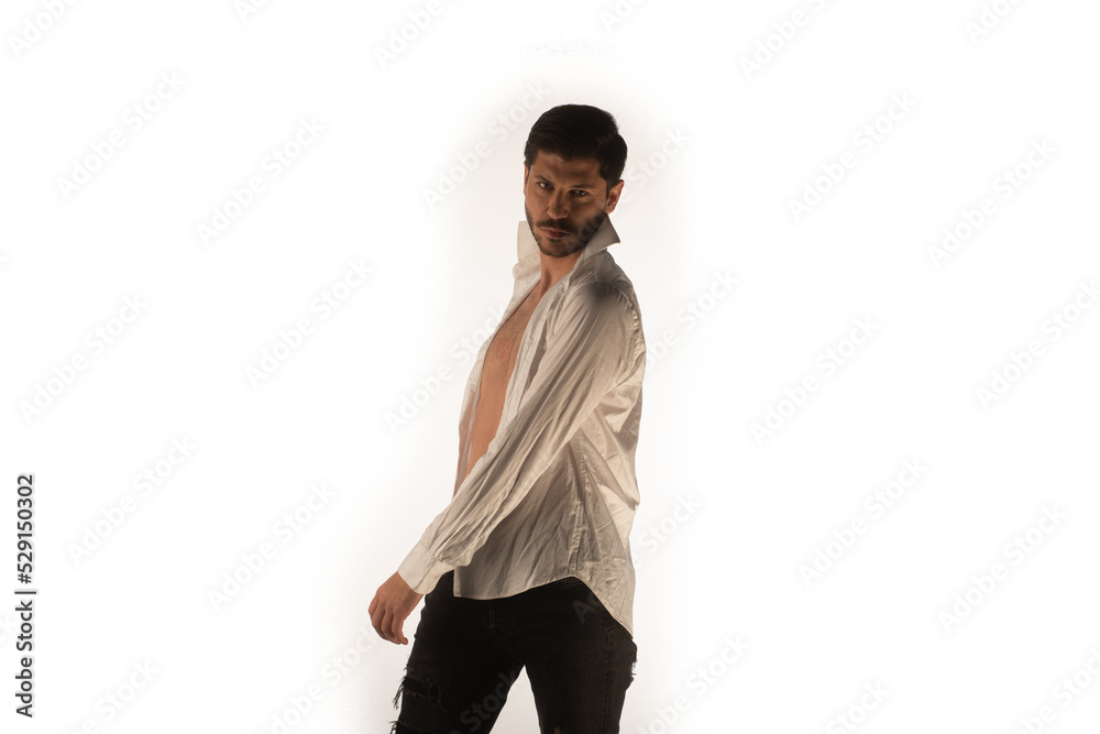 Fototapeta premium Male model posing in the studio