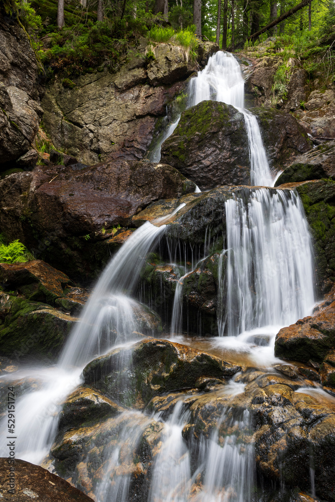 oberer Rißloch Wasserfall bei Bodenmais im Nationalpark Bayerischer Wald