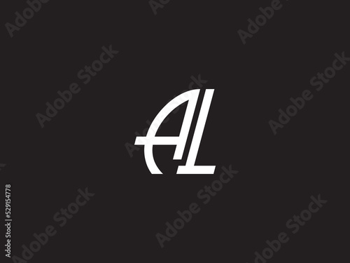 Abstract AL Logo Icon, Creative Al la Logo Letter Vector Image Design With Black and White Color For You
