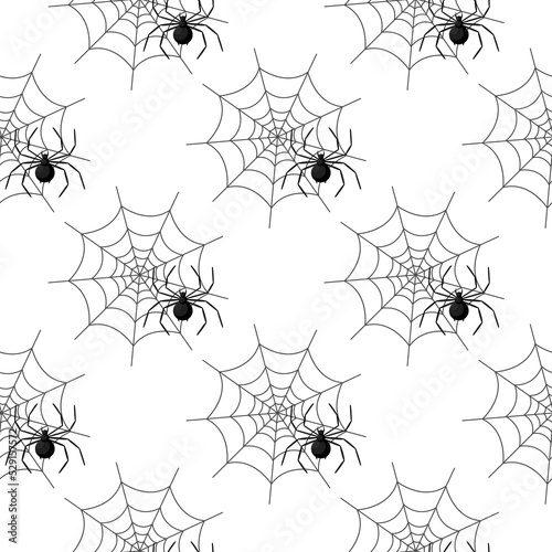 Seamless pattern with spider web on Halloween