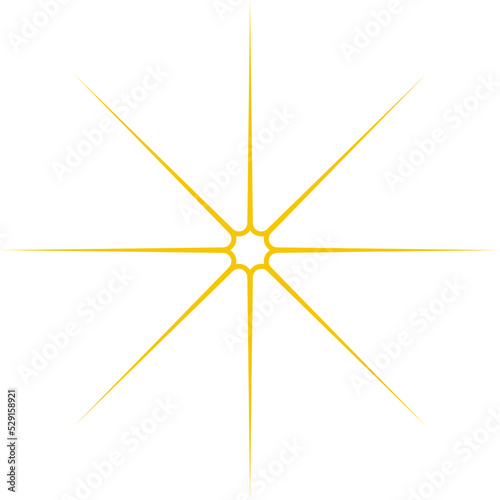 Yellow Sparkle Star Icon Outline