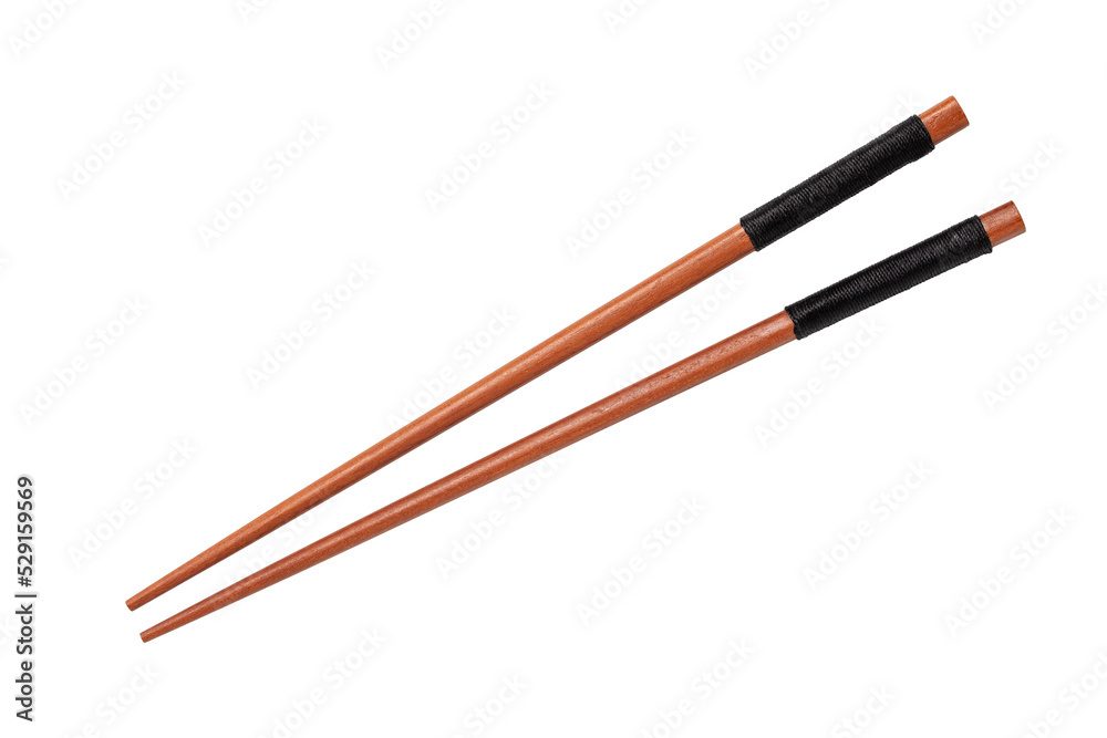Wooden chopsticks isolated on white background Wooden chopsticks isolated on white background