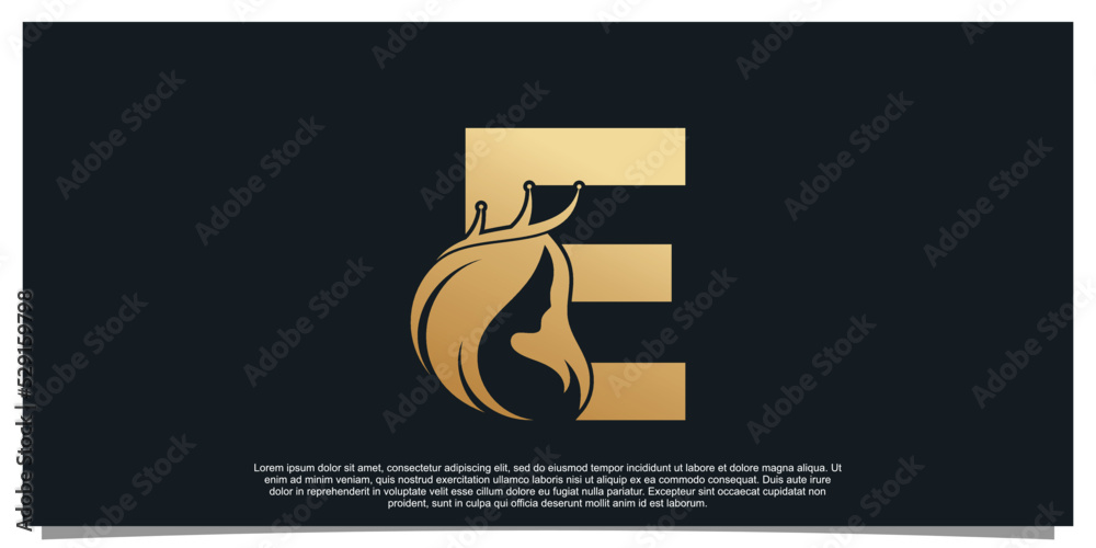 Monogram logo design initial letter E for business with women beauty ...