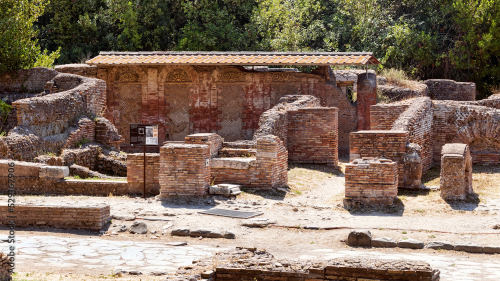 Located in the Necropolis of Ostia Antica the famous Tomb of the Arches, with its ancient decorations of Roman age
