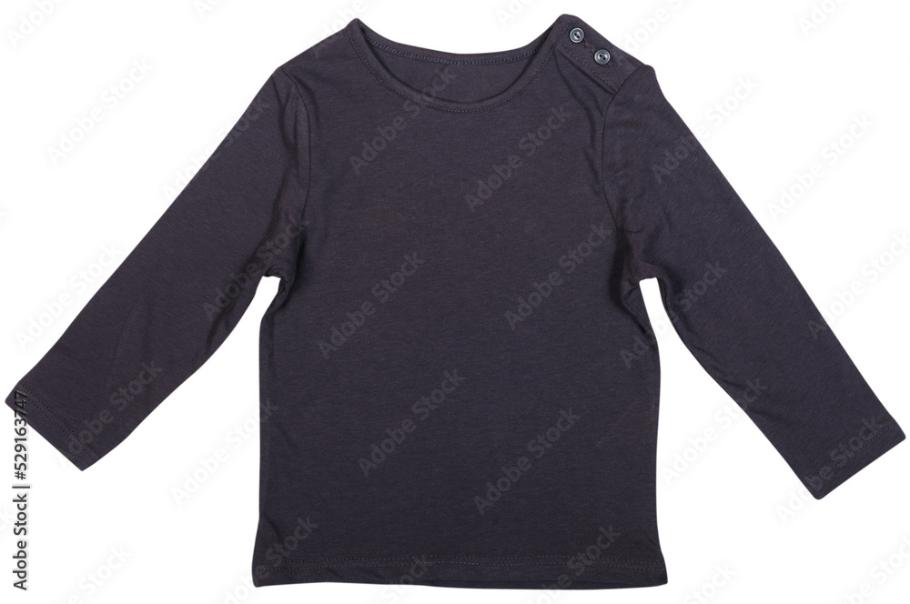 gray long sleeve t-shirt for the child isolated on white gray long sleeve t-shirt for the child isolated on white