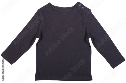 gray long sleeve t-shirt for the child isolated on white
