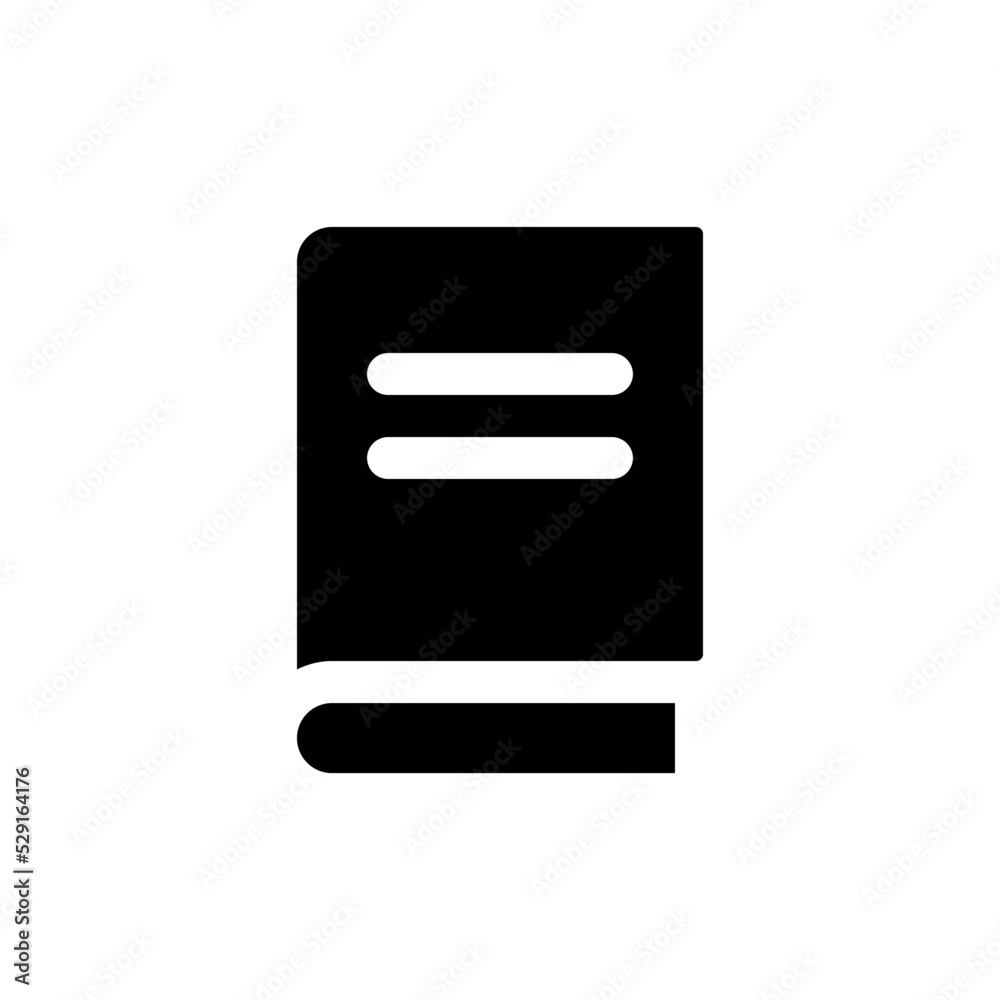 Closed book black glyph ui icon. Educational material. Learning resource. User interface design. Silhouette symbol on white space. Solid pictogram for web, mobile. Isolated vector illustration Closed book black glyph ui icon. Educational material. Learning resource. User interface design. Silhouette symbol on white space. Solid pictogram for web, mobile. Isolated vector illustration